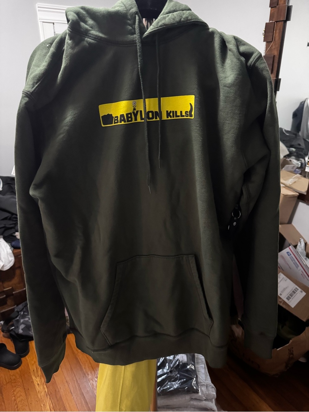 Babylon Men's Olive Green Cotton Hoody Sweatshirt